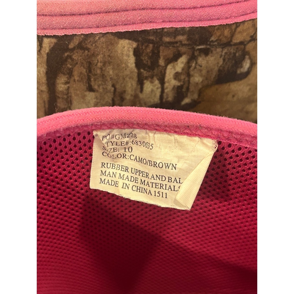 Gander Mountain Womens Camo Rubber Hunting Boots Brown Pink Size 10 6830035 - Picture 6 of 8
